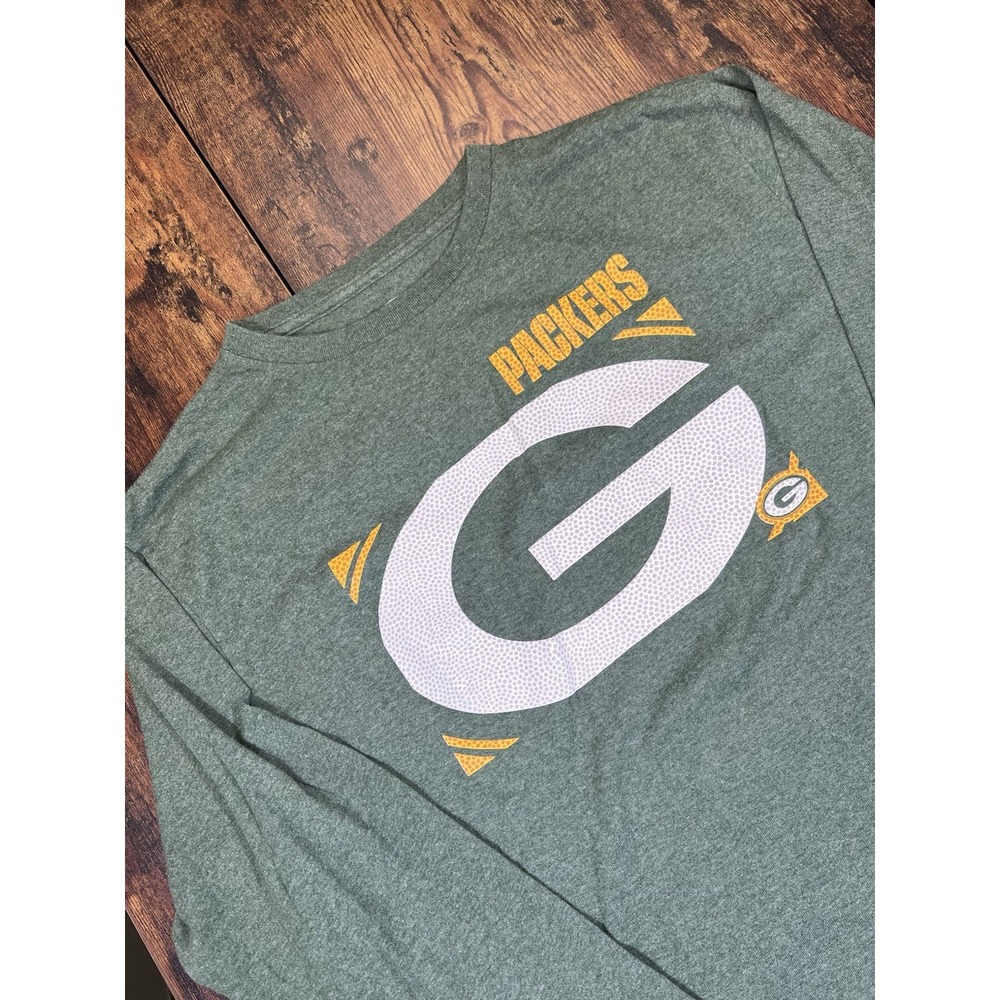 Green Bay Packers Longsleeve Heather Green NFL Team Apparel Shirt Size Large